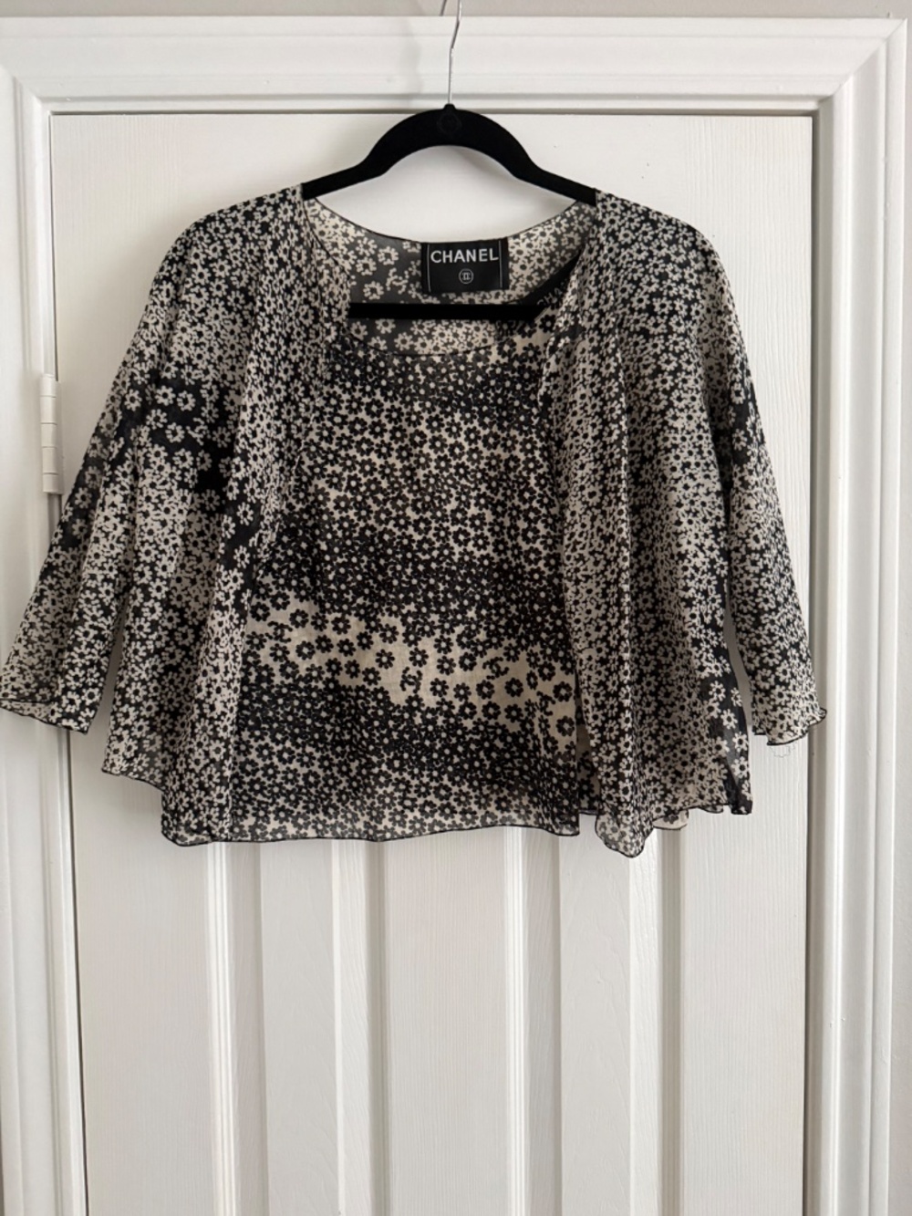 CHANEL Semi Sheer Floral Cardigan Set - Picture 2 of 8